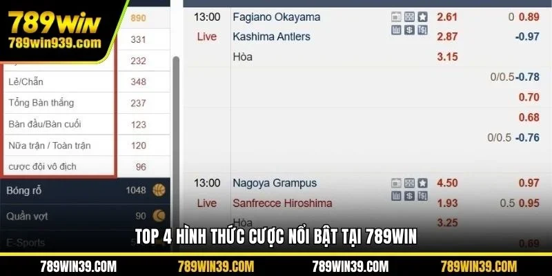 Top 4 hình thức cược nổi bật tại 789win